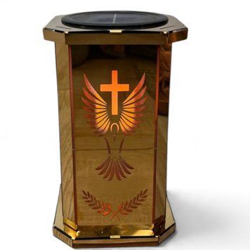 Лампадка Ангел з хрестом на сонячній батареї 3229559480 фото