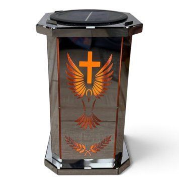 Лампадка Ангел з хрестом на сонячній батареї 3229561119 фото